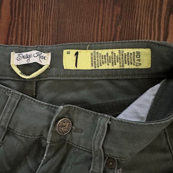 Indigo Rein Juniors SIZE 1 Army Green Denim Skinny Leg Jeans - Picture 2 of 3